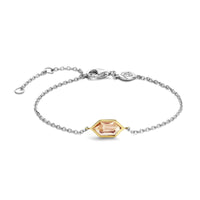 Ti Sento Yellow Gold Plated Nude Pink Hexagonal Bracelet