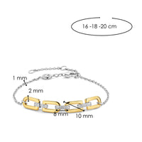 Ti Sento Yellow Gold Plated Cubic Zirconia D-Link Bracelet - Michael Jones Jeweller