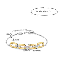 Ti Sento Yellow Gold Plated Cubic Zirconia D-Link Bracelet