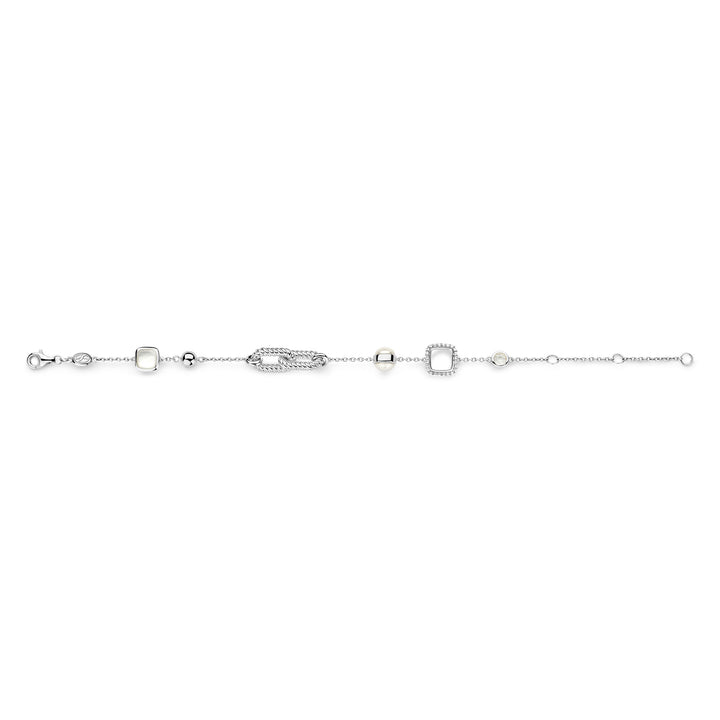 Ti Sento Synthetic Pearl and Mother of Pearl White Rope Link Bracelet - Michael Jones Jeweller