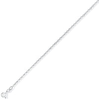 9ct White Gold Diamond Cut Oval Belcher Chain 18"