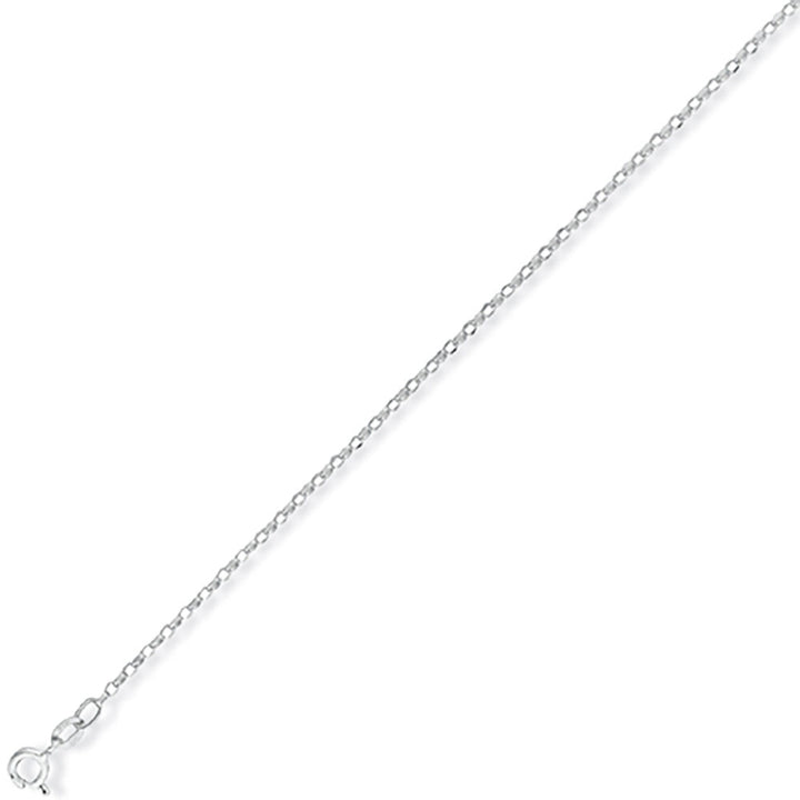 9ct White Gold Diamond Cut Oval Belcher Chain 18" - Michael Jones Jeweller