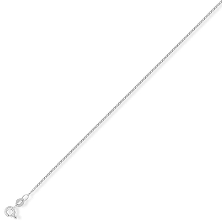 18ct White Gold Diamond Cut Curb Chain 16" - Michael Jones Jeweller