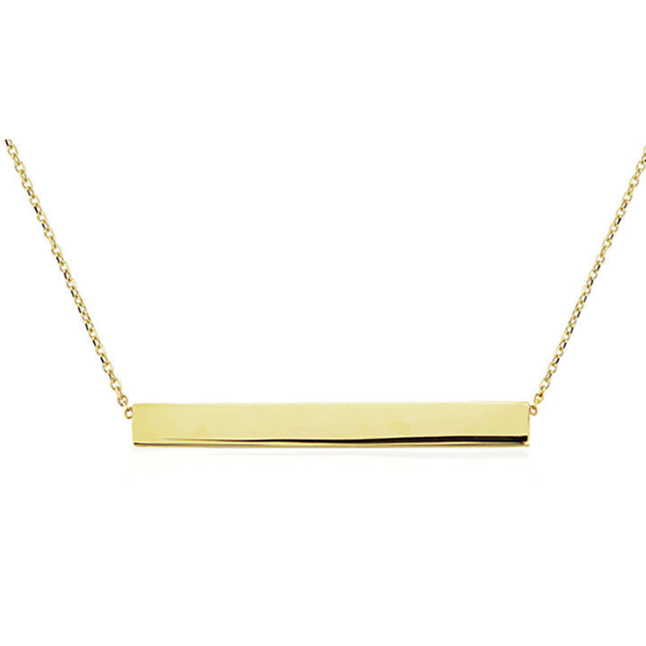 9ct Yellow Gold Plain Bar Necklace