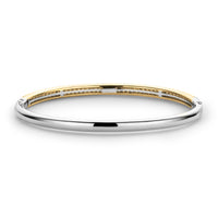 Ti Sento Cubic Zirconia Pave Yellow Gold Plated Bangle