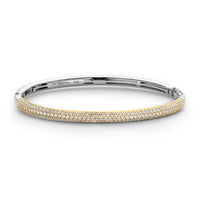 Ti Sento Cubic Zirconia Pave Yellow Gold Plated Bangle