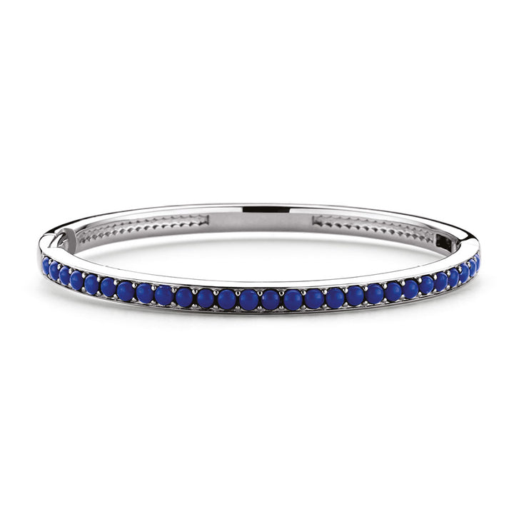 Ti Sento Dark Blue Crystal Silver Bangle - Michael Jones Jeweller