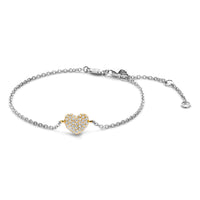 Ti Sento Yellow Gold Plated Cubic Zirconia Heart Bracelet - Michael Jones Jeweller