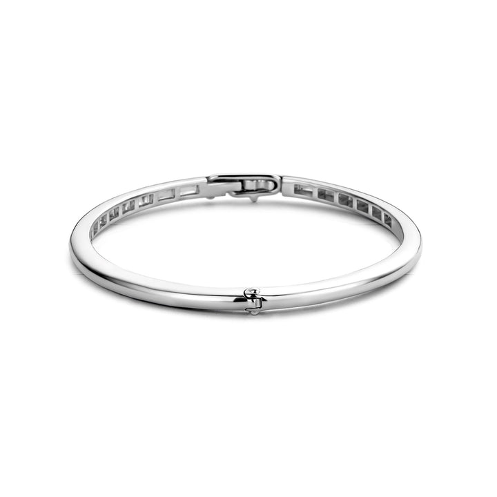 Ti Sento Slim Silver Oval Bangle - Michael Jones Jeweller