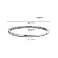 Ti Sento Slim Silver Oval Bangle - Michael Jones Jeweller