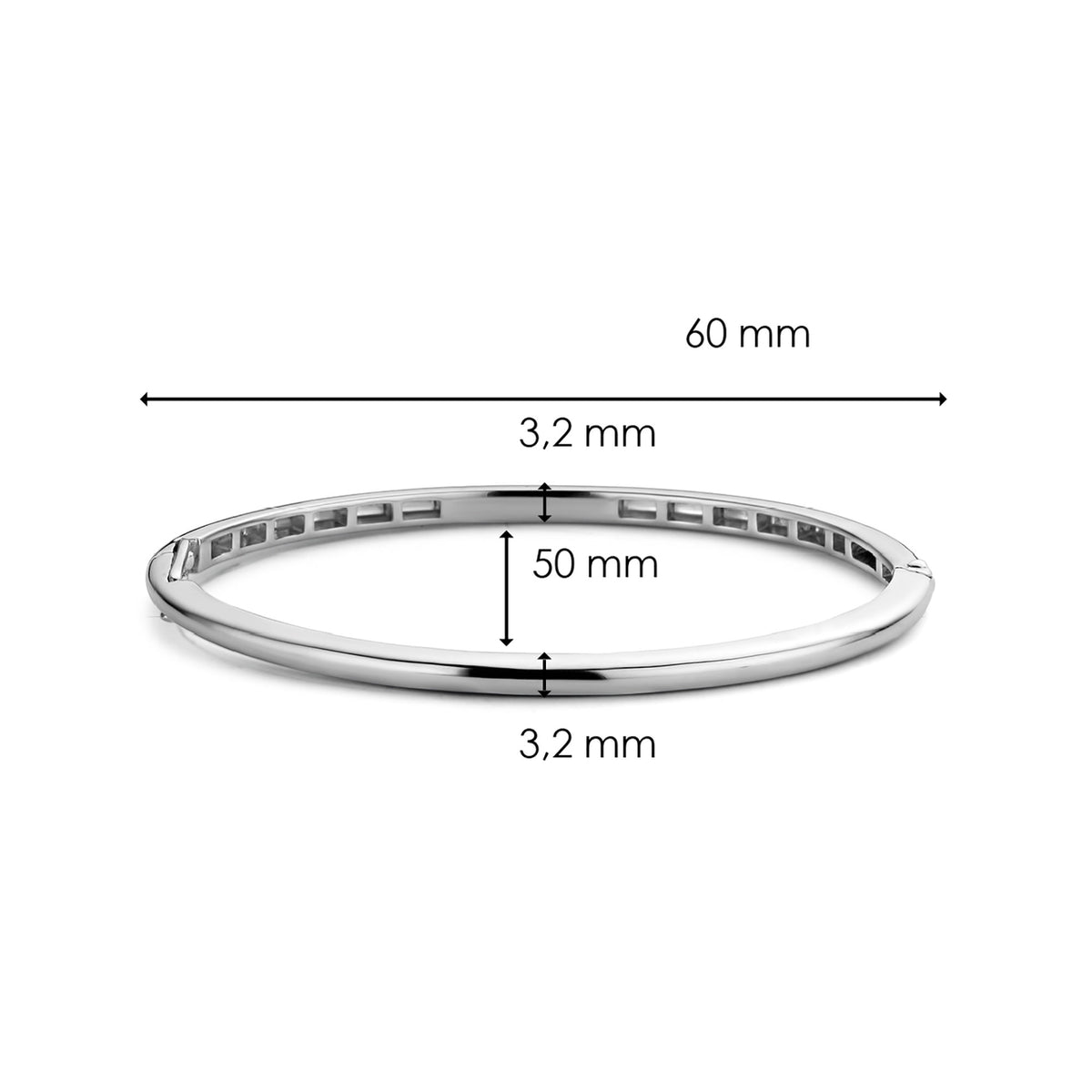 Ti Sento Slim Silver Oval Bangle - Michael Jones Jeweller