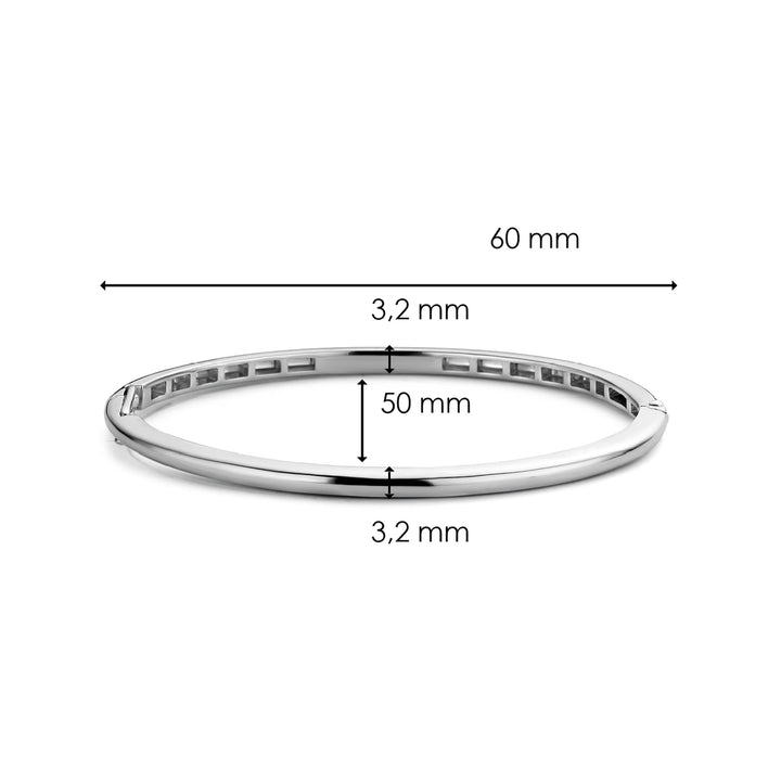 Ti Sento Slim Silver Oval Bangle - Michael Jones Jeweller