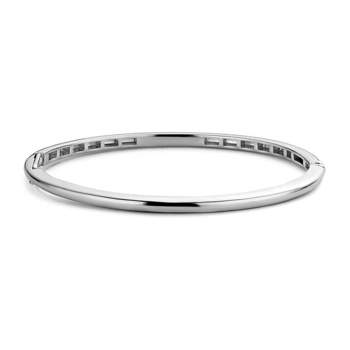 Ti Sento Slim Silver Oval Bangle - Michael Jones Jeweller