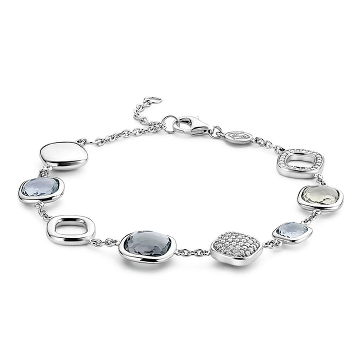 Ti Sento Multi Grey Blue Crystal and Zirconia Bracelet - Michael Jones Jeweller