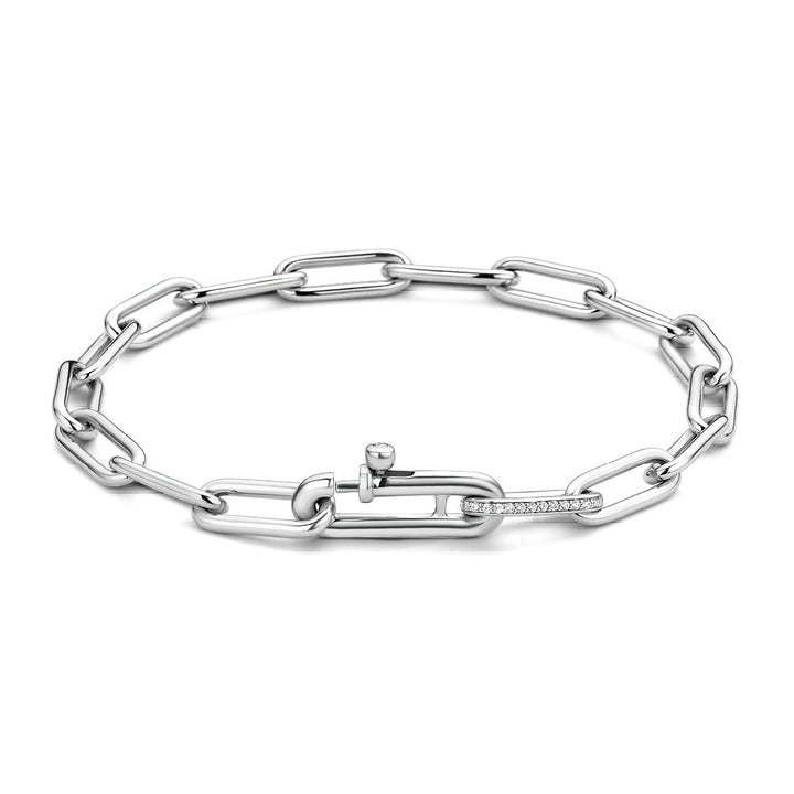 Ti Sento Cubic Zirconia Oval Linked Bracelet with Complimentary Cosmic Jewellery Roll