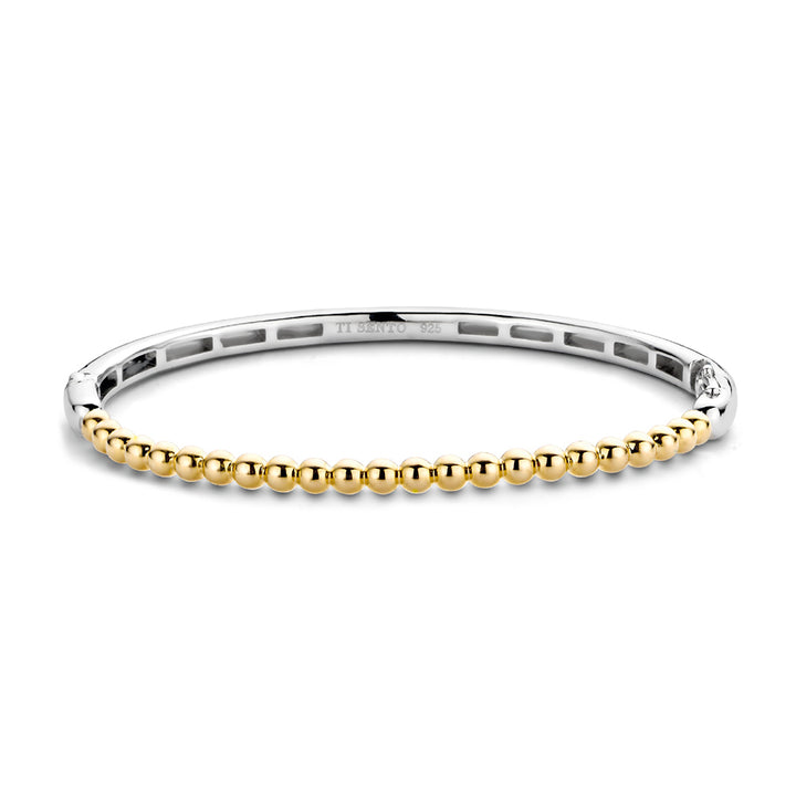 Ti Sento Yellow Gold Plated Bubble Bangle - Michael Jones Jeweller