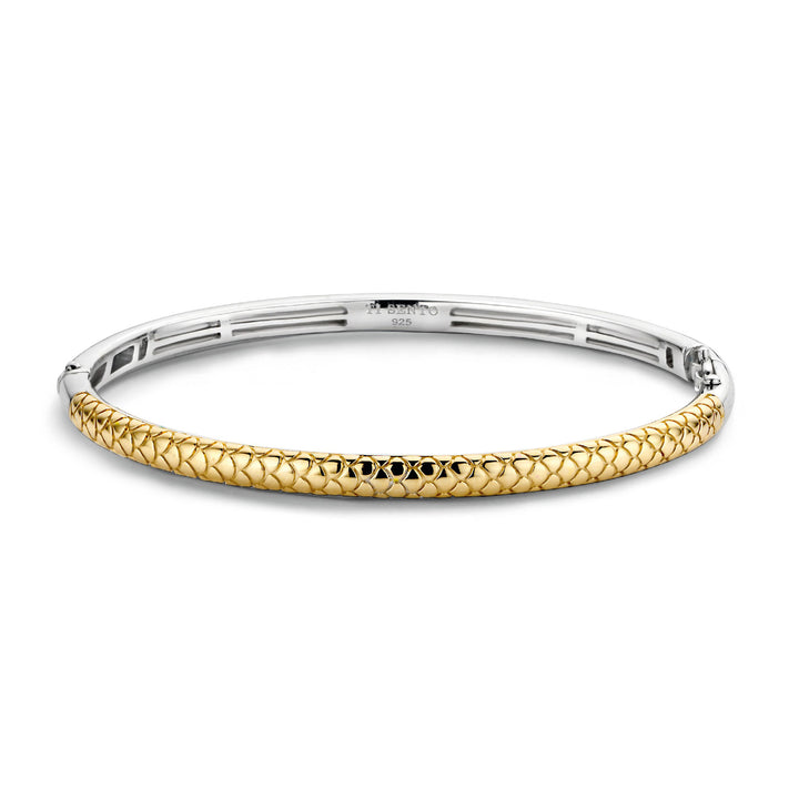 Ti Sento Yellow Gold Plated Snakeskin Bangle - Michael Jones Jeweller
