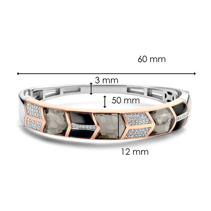 Ti Sento Geometric Arrow Onyx Grey Stone and Cubic Zirconia Bracelet - Michael Jones Jeweller