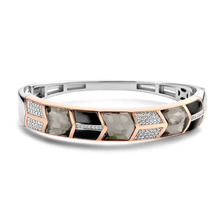 Ti Sento Geometric Arrow Onyx Grey Stone and Cubic Zirconia Bracelet - Michael Jones Jeweller
