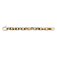 Ti Sento Yellow Gold Plated Tortoise Shell Brown Oval Linked Bracelet