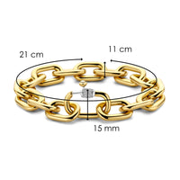 Ti Sento Yellow Gold Plated Cubic Zirconia Oval Linked Bracelet