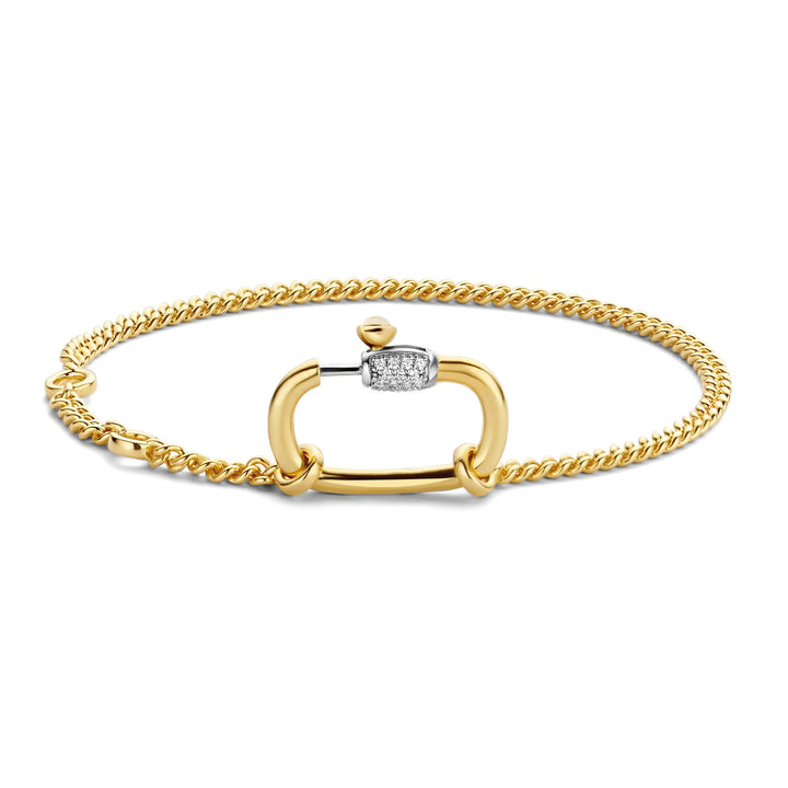 Ti Sento Cubic Zirconia Yellow Gold Plated Chain Bracelet - Michael Jones Jeweller