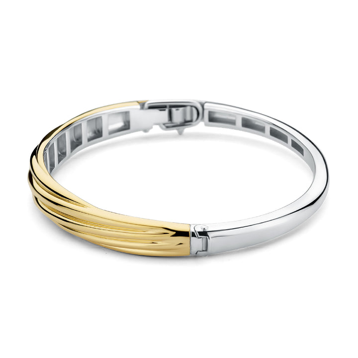 Ti Sento Yellow Gold Plated Twisted Bangle - Michael Jones Jeweller