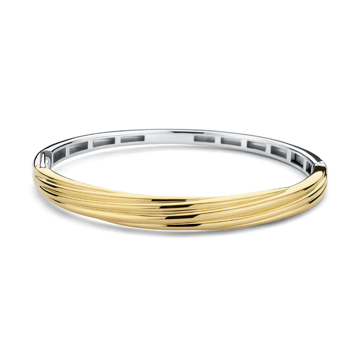 Ti Sento Yellow Gold Plated Twisted Bangle - Michael Jones Jeweller