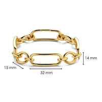 Ti Sento Yellow Gold Plated Oval Linked Bracelet