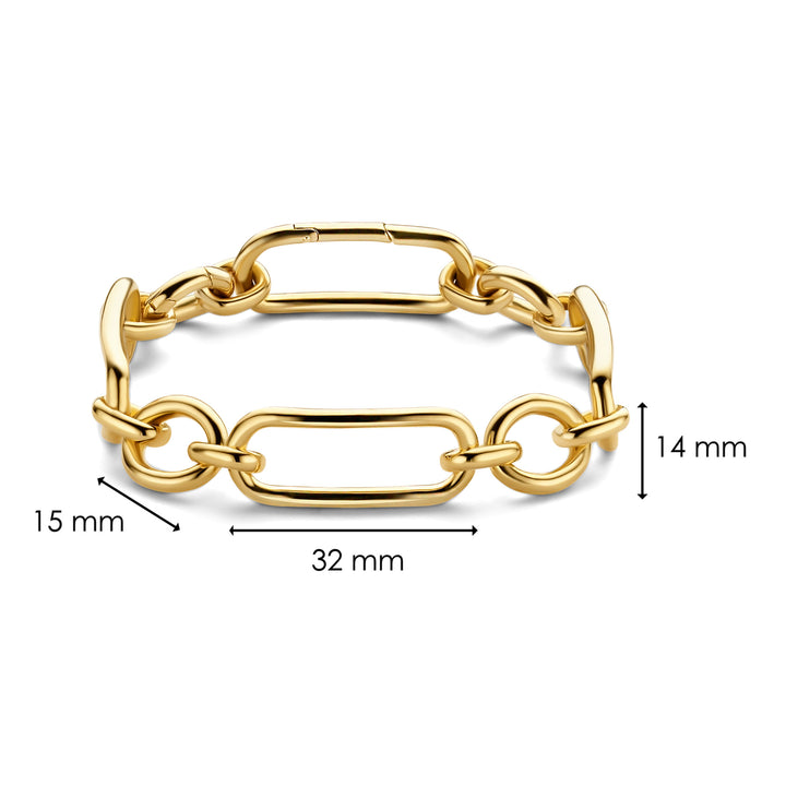 Ti Sento Yellow Gold Plated Oval Linked Bracelet