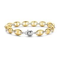 Ti Sento Linked Coffee Bean Gold Plated Silver Bracelet