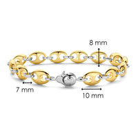 Ti Sento Linked Coffee Bean Gold Plated Silver Bracelet