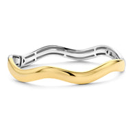 Ti Sento Silver and Gold Plated Wave Bangle