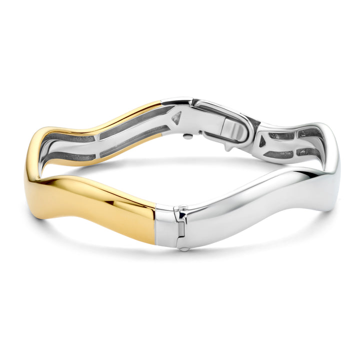 Ti Sento Silver and Gold Plated Wave Bangle