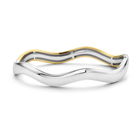 Ti Sento Silver and Gold Plated Wave Bangle