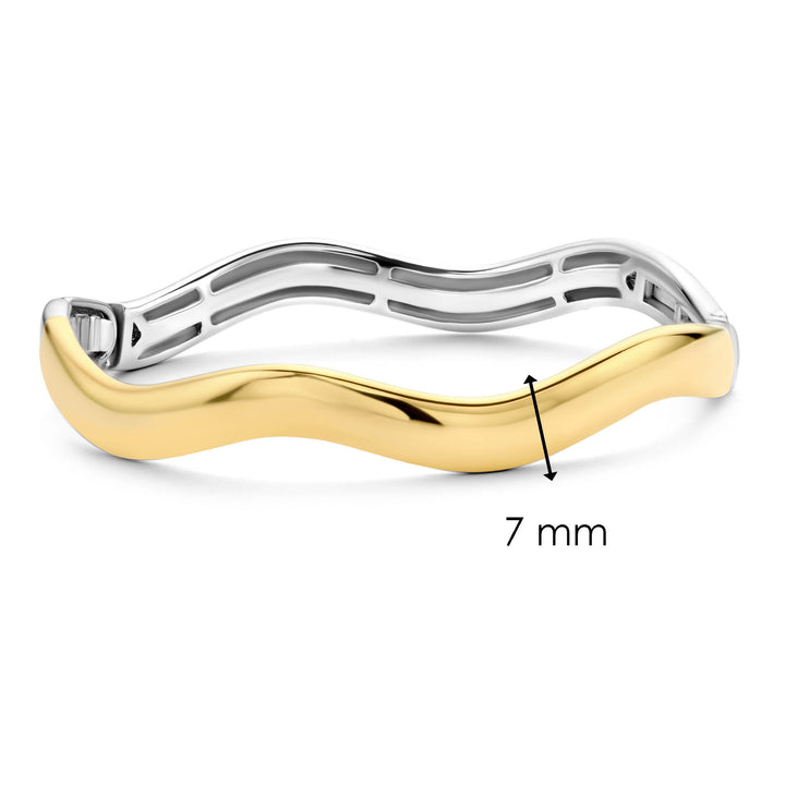 Ti Sento Silver and Gold Plated Wave Bangle