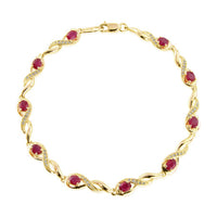 Ruby And Diamond 9ct Yellow Gold Bracelet - Michael Jones Jeweller