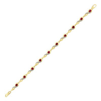 Ruby And Diamond 9ct Yellow Gold Bracelet - Michael Jones Jeweller