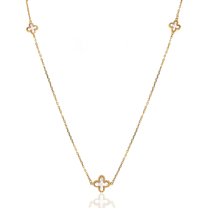 Mother of Pearl 9ct Yellow Gold Cross Necklace