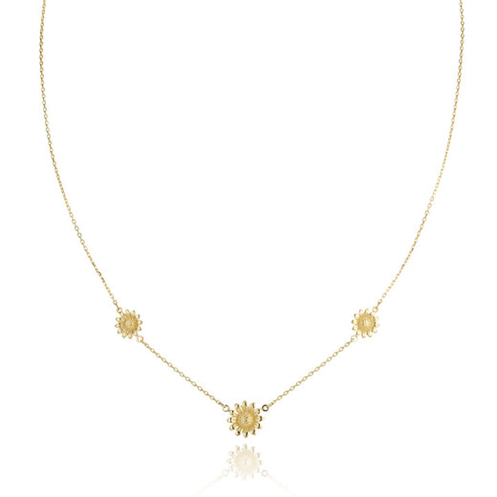 Sunflower 9ct Yellow Gold Necklace - Michael Jones Jeweller