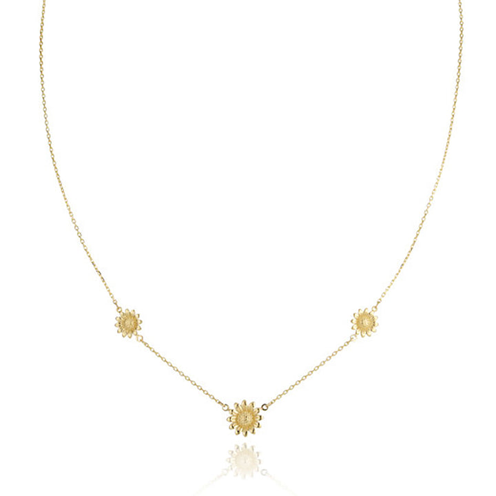 Sunflower 9ct Yellow Gold Necklace