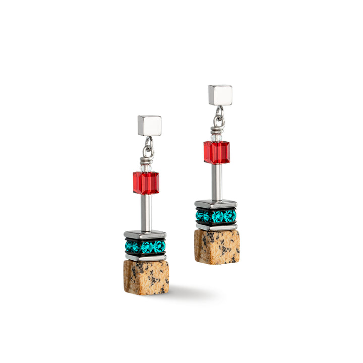 Coeur De Lion GeoCUBE® Multicolour Brown Iconic Nature Earrings