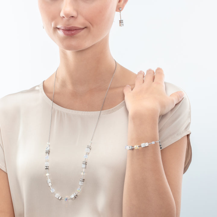 Coeur De Lion GeoCUBE® White Iconic Nature Chain Necklace