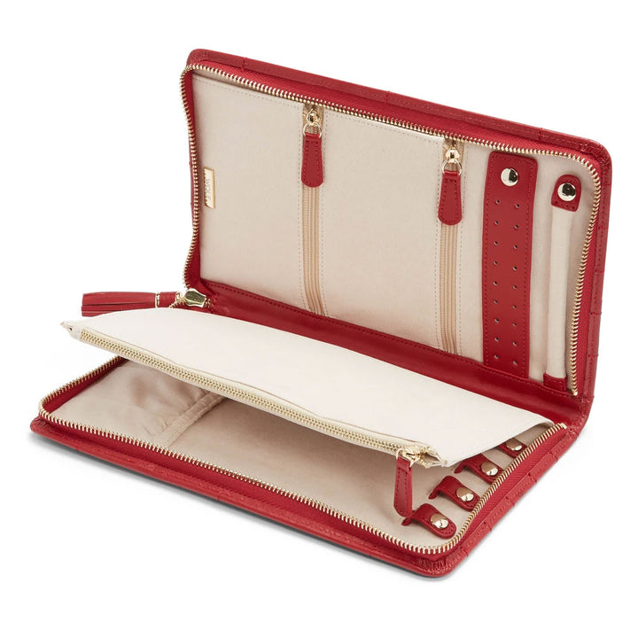 Wolf Caroline Red Large Jewellery Portfolio Case