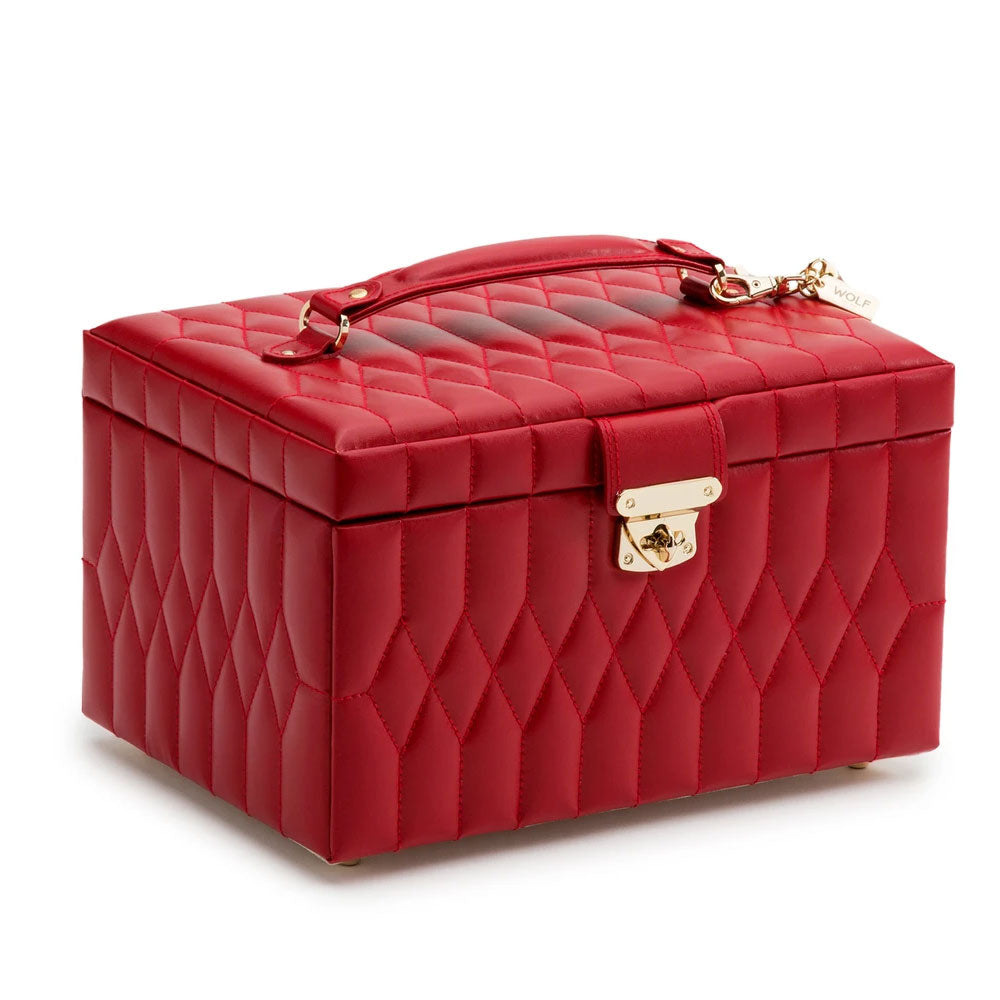 Wolf Caroline Red Medium Jewellery Box - Michael Jones Jeweller