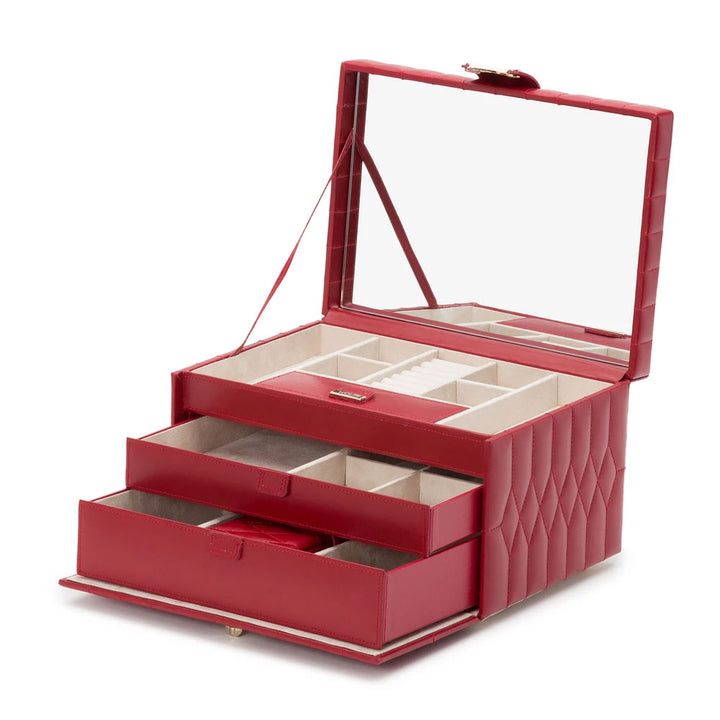 WOLF Caroline Red Medium Jewellery Box