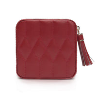 Wolf Caroline Red Zip Travel Jewellery Case