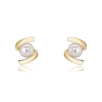 Twisted Pearl 9ct Yellow Gold Stud Earrings - Michael Jones Jeweller