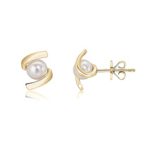 Twisted Pearl 9ct Yellow Gold Stud Earrings - Michael Jones Jeweller