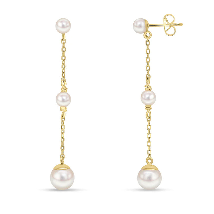 Freshwater Pearl 9ct Yellow Gold Drop Earrings - Michael Jones Jeweller